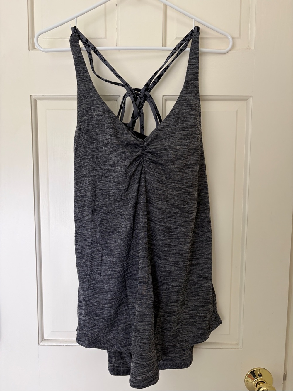 lululemon athletica Charcoal Gray Ruched-Front Strappy Tank